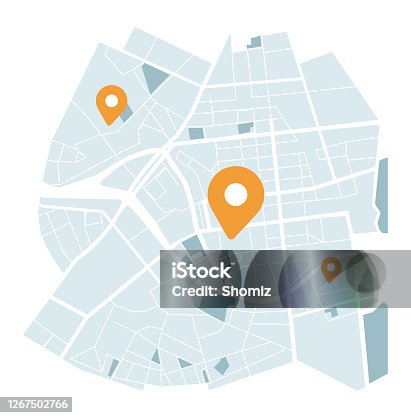 istock City map with navigation icons 1267502766