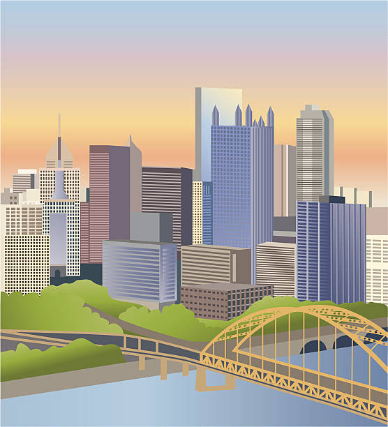 city of 피츠버그 - 피츠버그 stock illustrations