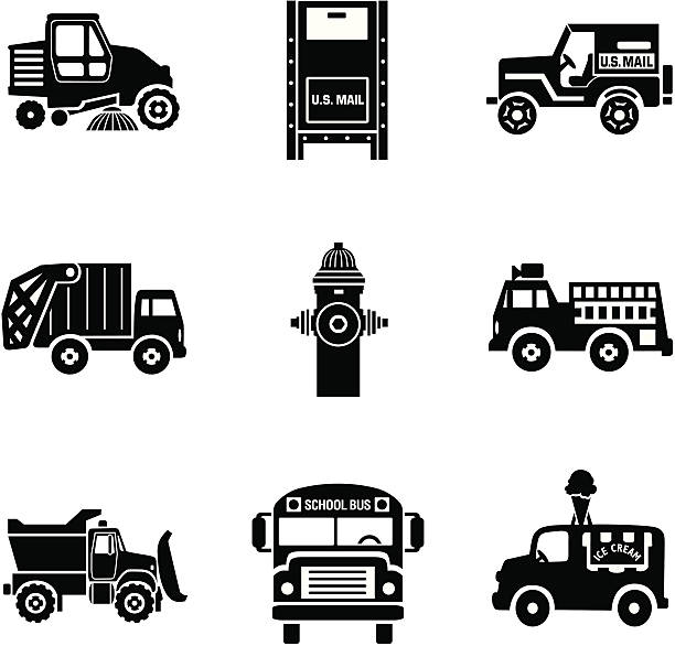 ilustraciones, imágenes clip art, dibujos animados e iconos de stock de tráfico de la ciudad 02 - ice cream truck