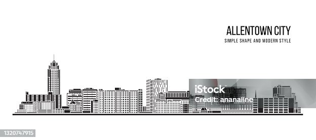 istock Cityscape Building Abstract Simple shape and modern style art Vector design -  Allenttown city 1320747915