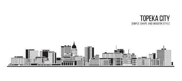 Cityscape Building Abstract Simple shape and modern style art Vector design -  Topeka city Cityscape Building Abstract Simple shape and modern style art Vector design -  Topeka city topeka stock illustrations