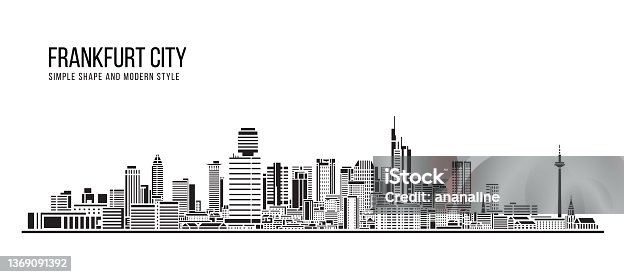istock Cityscape Building Abstract Simple shape and modern style art Vector design - Frankfurt city 1369091392