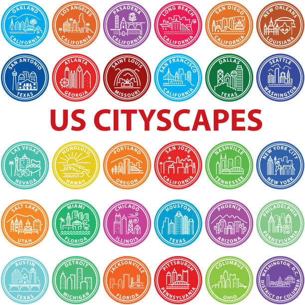 미국 도시 그래픽 - 피츠버그 stock illustrations