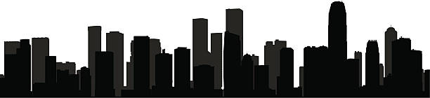 Cityscape Black and white illustration of generic cityscape. city clipart stock illustrations