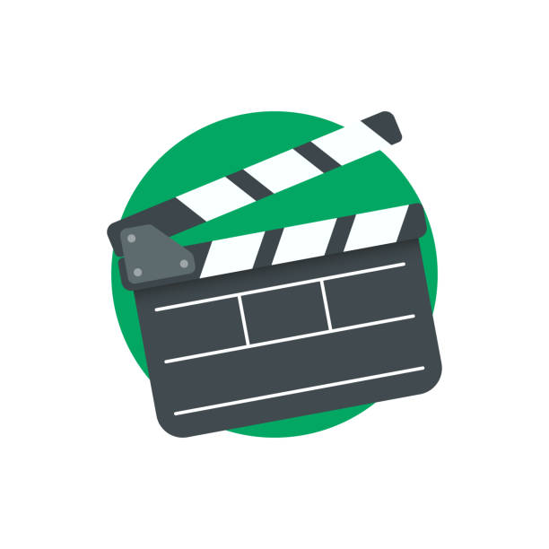 Clapper board vector icon  video stock illustrations