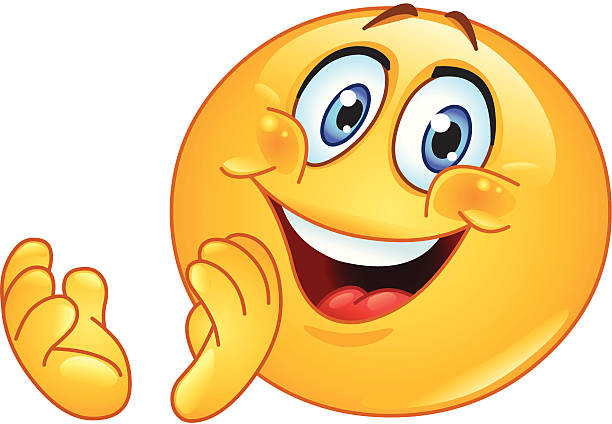 Clapping emoticon Emoticon clapping big smile emoji stock illustrations
