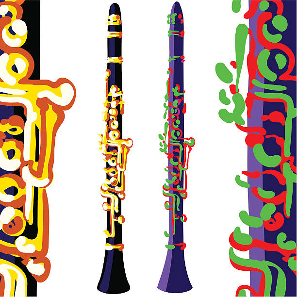 bildbanksillustrationer, clip art samt tecknat material och ikoner med clarinets, different colors - klarinett