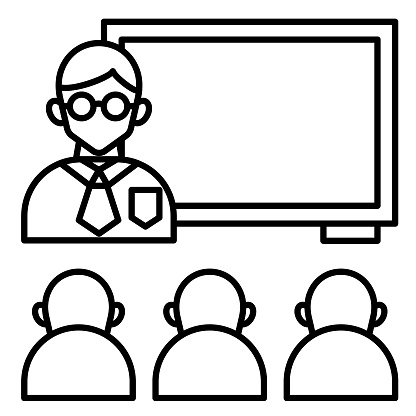 Class Icon Vector Illustration Education Outline Stock Illustration