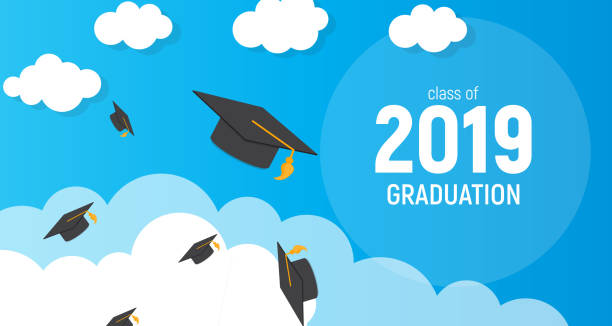Class of 2019  Graduarion Education Background. Vector Illustration Class of 2019  Graduarion Education Background. Vector Illustration EPS10 graduation backgrounds stock illustrations