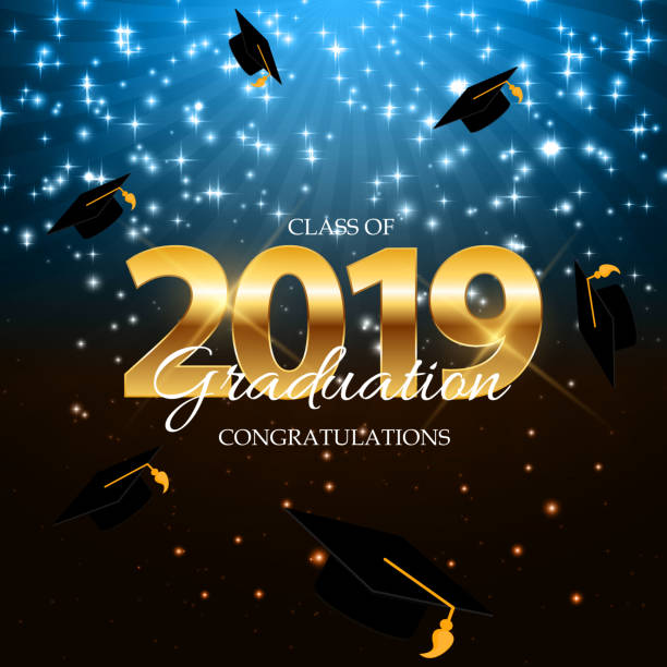 Class of 2019  Graduarion Education Background. Vector Illustration Class of 2019  Graduarion Education Background. Vector Illustration EPS10 graduation backgrounds stock illustrations
