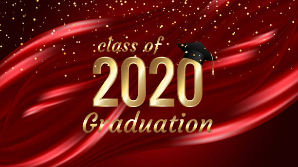 Class of 2020 graduation text design for cards, invitations or banner Class of 2020 graduation text design for cards, invitations or banner graduation backgrounds stock illustrations