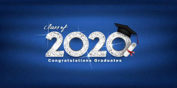 Class of 2020 Vector text for graduation silver design, congratulation event, T-shirt, party, high school or college graduate. lettering for greeting, invitation card  graduation stock illustrations