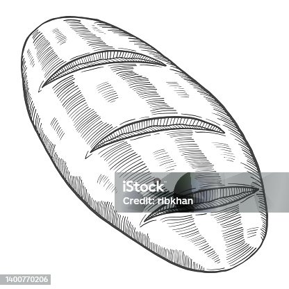 istock classic bread italy or italian cuisine traditional food isolated doodle hand drawn sketch with outline style 1400770206