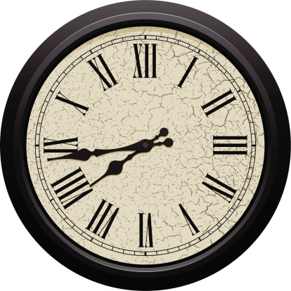 Classic round wall clock with Roman numerals
