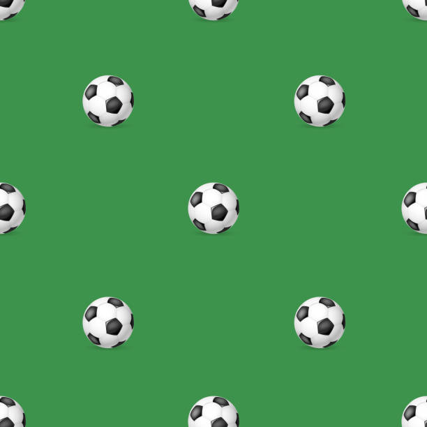 Classic soccer ball seamless pattern.  Football ball seamless pattern Vector illustration background of a classic black white soccer ball stock illustrations
