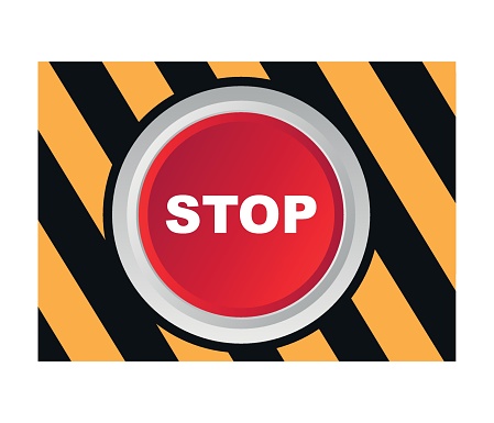 Classic stop sign and Vector icon isolated on white background