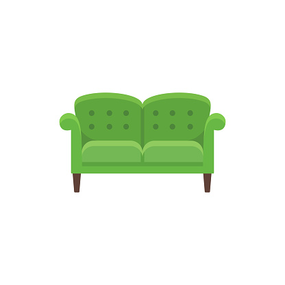 Classical English Sofa Vector Illustration Flat Icon Of Classical English Sofa Vector Illustration Flat Icon Of