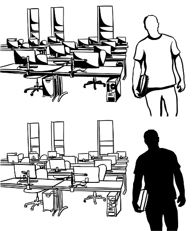 Classroom And Male Student Silhouette