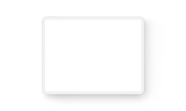 kil tablet bilgisayar yatay mockup-ön görünüm - beyaz stock illustrations