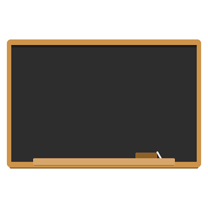 Clean Blank Wooden Frame Blackboard With White Chalk And Eraser ...