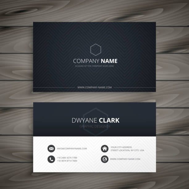 clean dark business card clean dark business card business cards templates stock illustrations