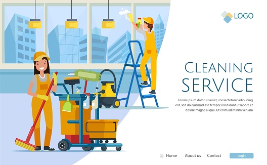 Cleaning Service with Workers Website Design.