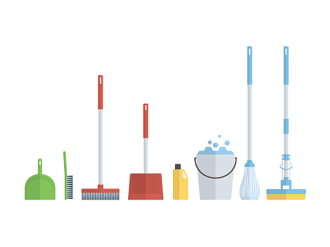 Cleaning set, isolate, flat design