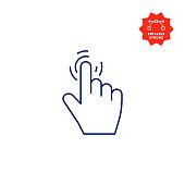 istock Click Hand Icon with Editable Stroke 1337649518