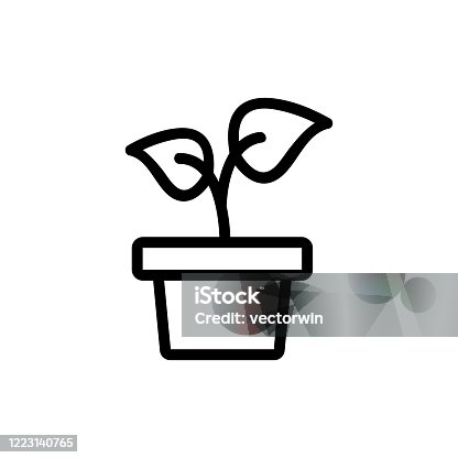 istock climbing plant in flower pot icon vector outline illustration 1223140765
