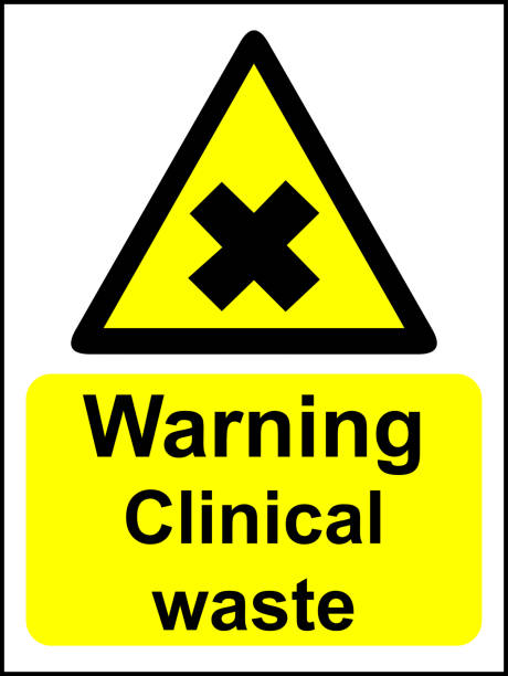 Clinical waste warning vector sign  contamination stock illustrations