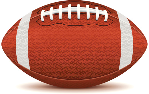 Clip art of an American football on a white background 