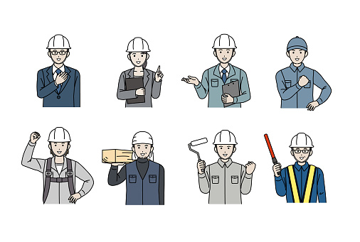 Clip art of Construction worker people
