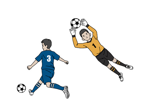 Clip art of soccer club boys