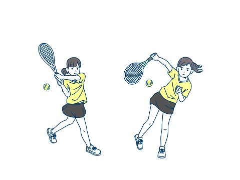 Clip art of tennis club girls