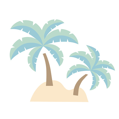 Clip art of two palm trees(fancy, pastel color)