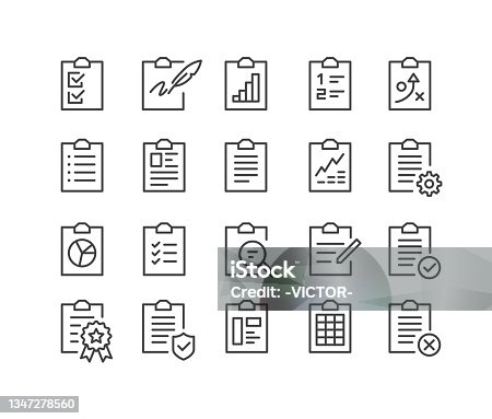 istock Clipboard Icons - Classic Line Series 1347278560