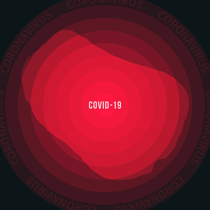 COVID-19の広がりを持つクリッパートン島マップ。コロナウイルスの流行 - イラスト素材...