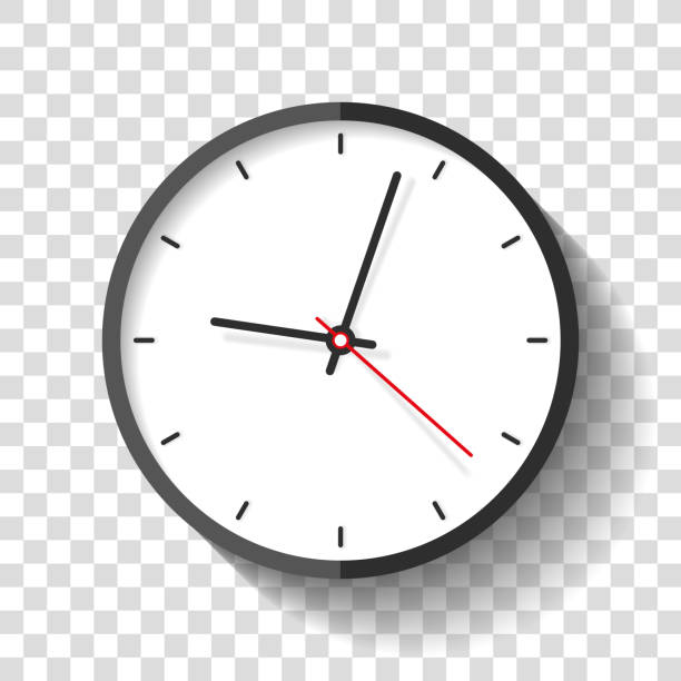 stockillustraties, clipart, cartoons en iconen met het pictogram van de klok in vlakke stijl, timer op transparante achtergrond. zakelijke horloge. vector ontwerpelement voor je project - clock