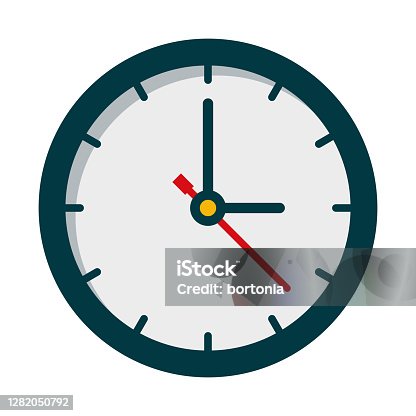 istock Clock Icon on Transparent Background 1282050792