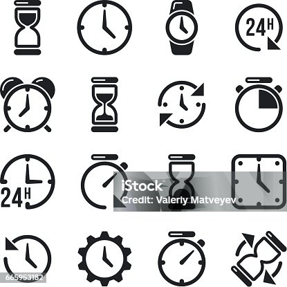 istock Clock, time, chronometer vector pictograms 665953182