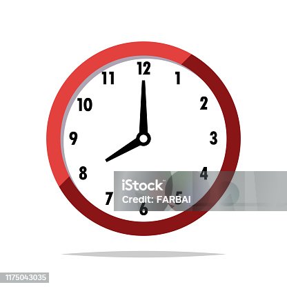 istock Clock vector isolated illustration 1175043035
