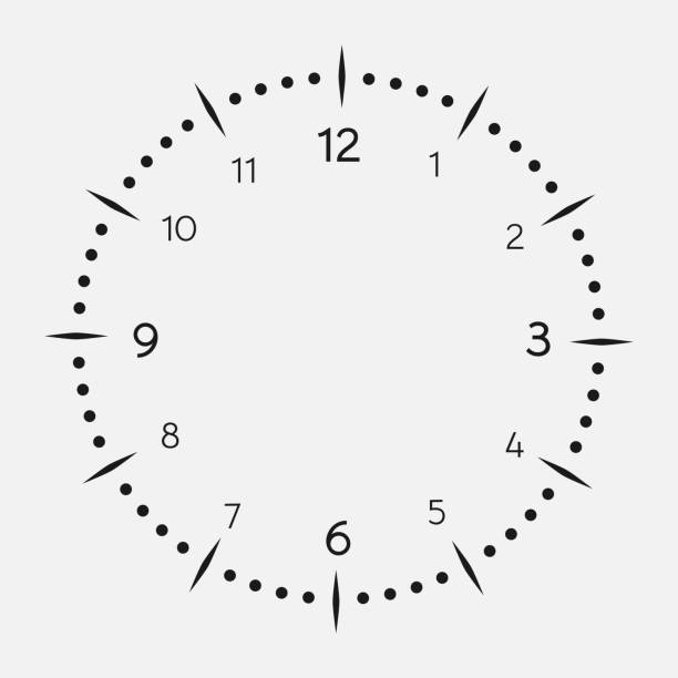 Silhouette Of A Blank Clock Face Hands Illustrations, RoyaltyFree