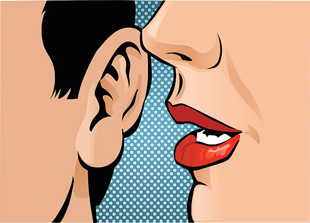 ilustraciones, imágenes clip art, dibujos animados e iconos de stock de primer plano gossip - oreja humana