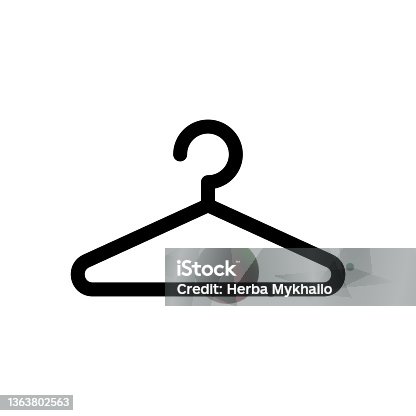 istock Clothes hanger vector icon. Hanger isolated vector illustration on white background. 1363802563