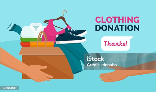 istock Clothing donation for charity 1224414111