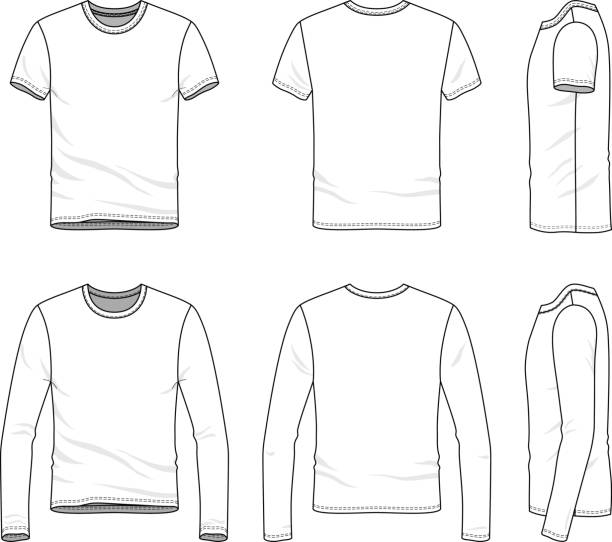 Royalty Free Silhouette Of A Blank Long Sleeve T Shirt Template Clip ...