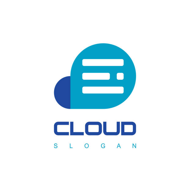 illustrazioni stock, clip art, cartoni animati e icone di tendenza di icone cloud computing, server di database - loghi streaming