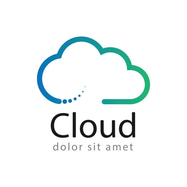 illustrazioni stock, clip art, cartoni animati e icone di tendenza di modello di progettazione creativa cloud - loghi streaming