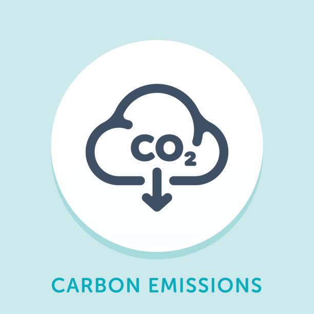 Cloud Curve Icon Curved Style Line Vector Icon for Carbon Emission. greenhouse gas stock illustrations