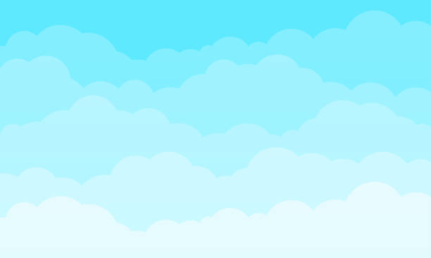 Cloud Sky Cartoon Background Blue Sky With Fluffy Clouds Pattern Cartoon  Spring Cloudscape Abstract Vector Stock Illustration - Download Image Now -  iStock